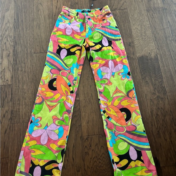 Jaded London Multicolor Flare Jeans - Picture 1 of 1